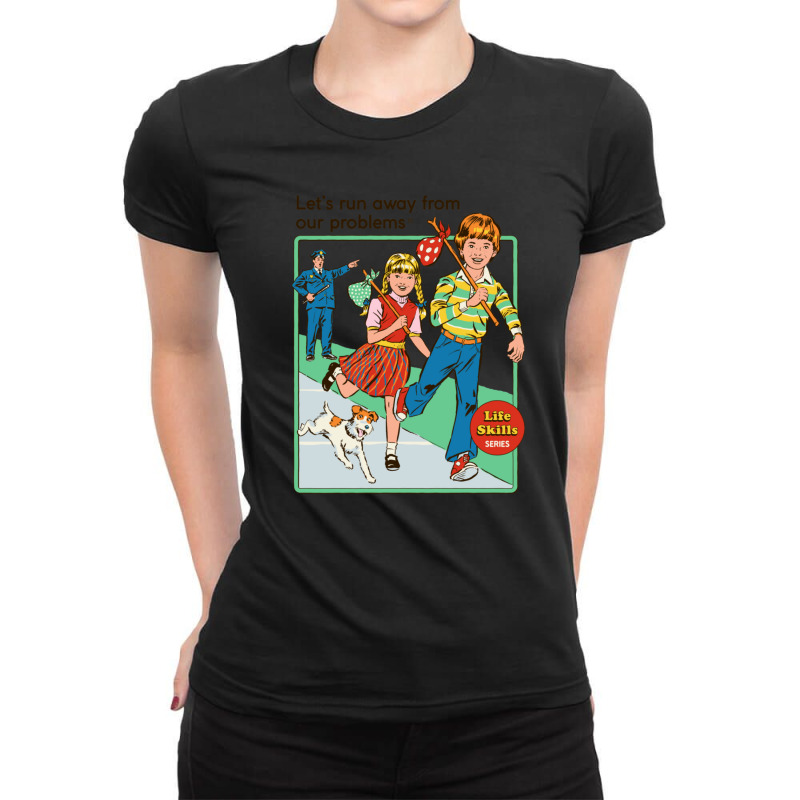 Let's Run Away Ladies Fitted T-Shirt by RonaldLagman | Artistshot