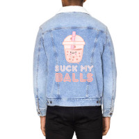 Suck My Balls Boba Tea Bubble Kawaii Face Unisex Sherpa-lined Denim Jacket | Artistshot