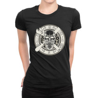 Crafting & Craft Profession - Skull Tradesman Locksmith Ladies Fitted T-shirt | Artistshot