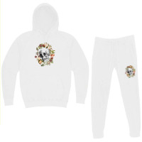 Vintage Flowers Black Skull Art By The Rebellious Gardener Hoodie & Jogger Set | Artistshot