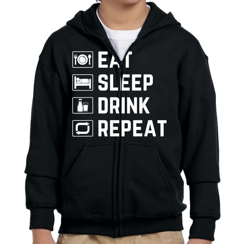 Milkman Milk Man Funny Milk Maker Eat Sleep Drink Repeat T Shirt Youth Zipper Hoodie by kylrahal8pot | Artistshot