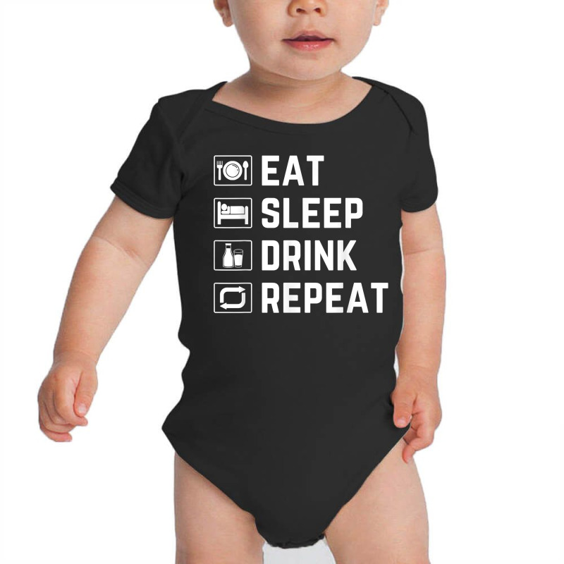 Milkman Milk Man Funny Milk Maker Eat Sleep Drink Repeat T Shirt Baby Bodysuit by kylrahal8pot | Artistshot