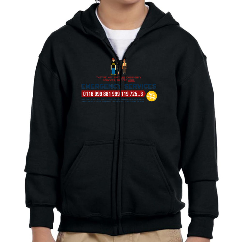 It Crowd - Emergency Services Youth Zipper Hoodie | Artistshot