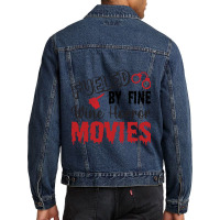 Fueled My Fine Wine- Horror Movies Make Me Happy Classic  Copy Men Denim Jacket | Artistshot