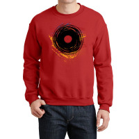 Vinyl Record Retro Grunge With Paint And Scratches   Music Dj! Crewneck Sweatshirt | Artistshot