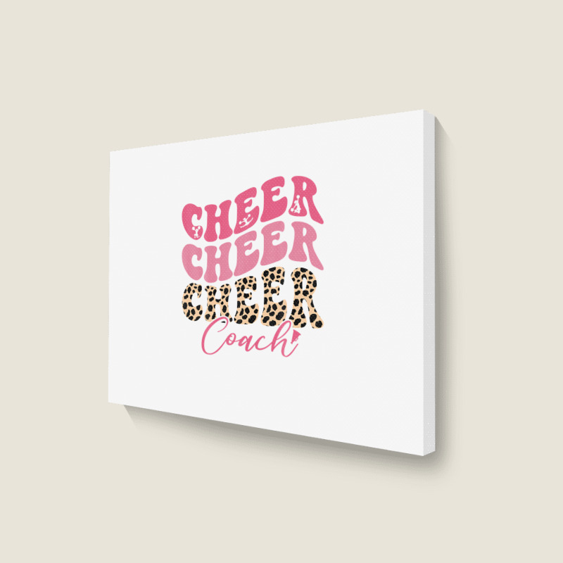 Cheer Coach Leopard Cheerleading Props Cute Cheer For Coach Landscape Canvas Print | Artistshot