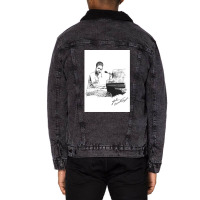 Nina S Original Ink Drawing Print Unisex Sherpa-lined Denim Jacket | Artistshot