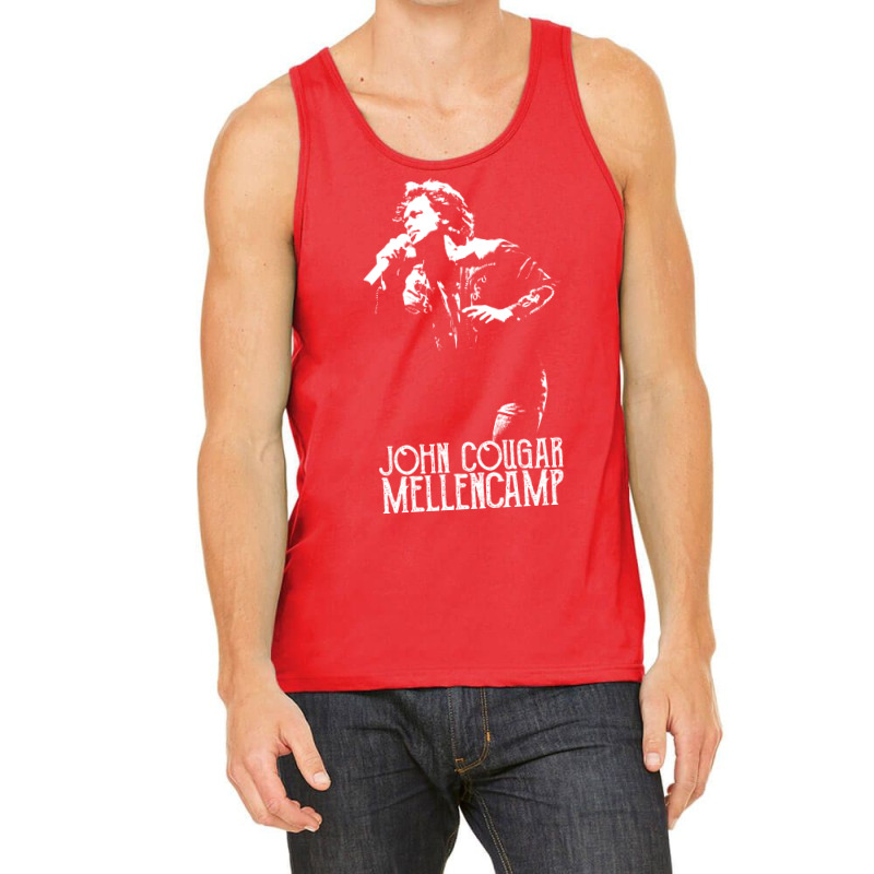 John Cougar   The White Stencil Tank Top by bahmedarnous | Artistshot