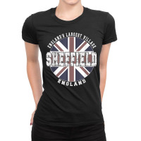 Sheffield England, Vintage English Flag T Shirt Ladies Fitted T-shirt | Artistshot