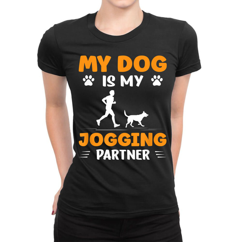 Running Jogger Dogs Cardio Dog Is My Jogging Partner T Shirt Ladies Fitted T-Shirt by shmonotpv4s | Artistshot