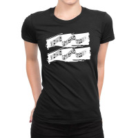 Musical Notes Black White Modern Ladies Fitted T-shirt | Artistshot