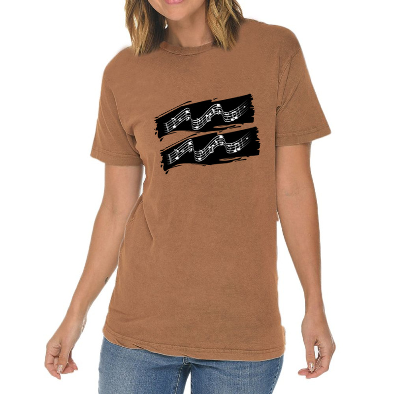 Musical Notes Black White Modern Vintage T-shirt | Artistshot