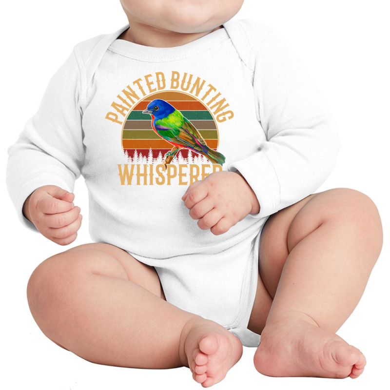 Painted Bunting Whisperer, Bird Lover Long Sleeve Baby Bodysuit by JamesArtists | Artistshot