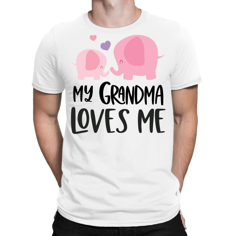 Pink Elephant Grandma Loves Me T-Shirt by CueTrendyFinds | Artistshot