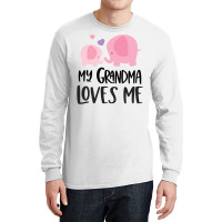 Pink Elephant Grandma Loves Me Long Sleeve Shirts | Artistshot