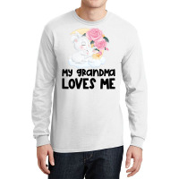 Rabbit Bunnies Pink Roses Grandma Loves Me Long Sleeve Shirts | Artistshot