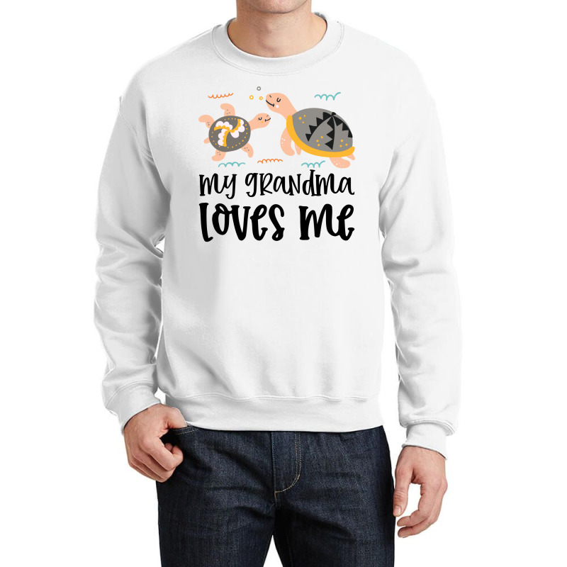 Turtles Grandma Loves Me Crewneck Sweatshirt by CueTrendyFinds | Artistshot