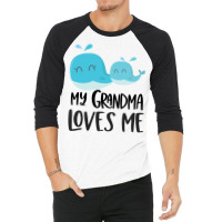 Whales Grandma Loves Me 3/4 Sleeve Shirt | Artistshot