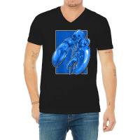 Funny Jumpscare Lobster Meme Blue Crustacean T Shirt V-neck Tee | Artistshot