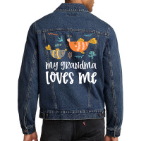 Fish Grandma Loves Me Men Denim Jacket | Artistshot