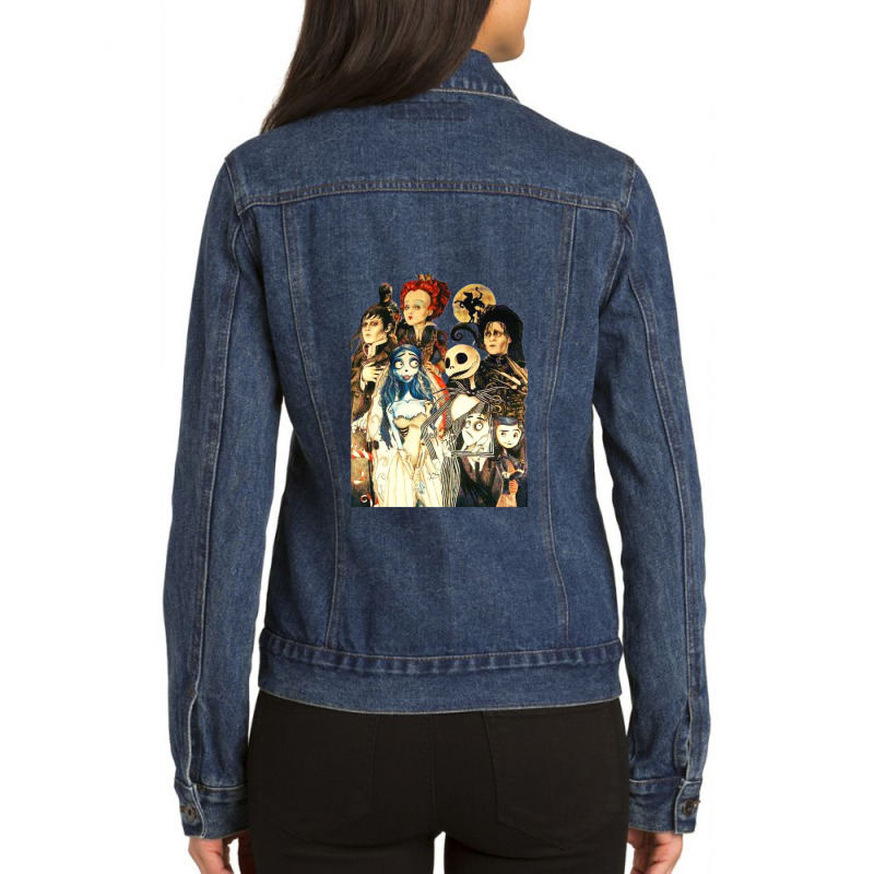 Tim Burton Film Ladies Denim Jacket by JessicaProffitt | Artistshot