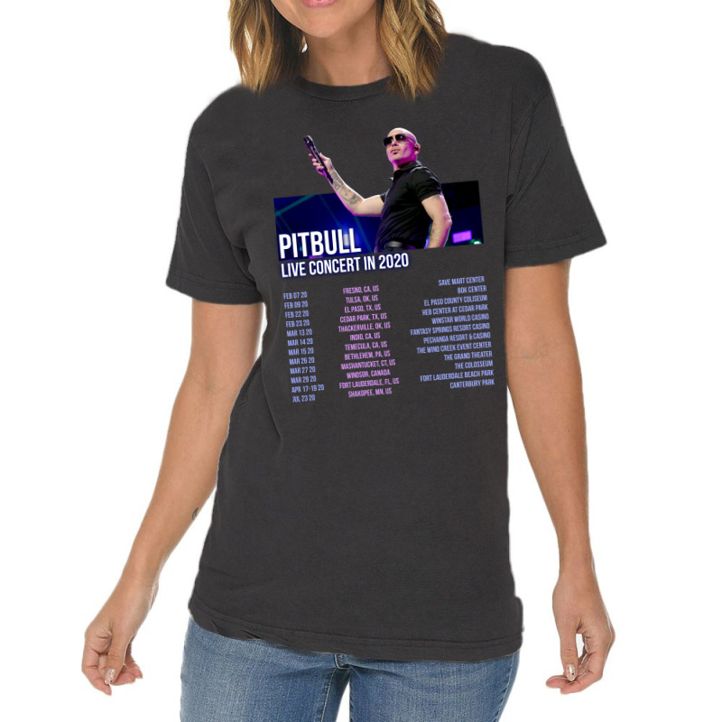 Pitbull Tour Back Vintage T-Shirt by hujabole880817 | Artistshot