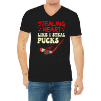 Stealing Heart Like I Steal Pucks Shirt Valentines Day Hocky T Shirt V-neck Tee | Artistshot