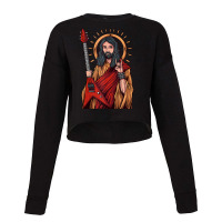 Jesus Playing Heavy Metal Guitar Tank Top Cropped Sweater | Artistshot