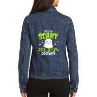 Funny Halloween This Is My Scary Slpa Custome Speech Aide Premium Ladies Denim Jacket | Artistshot