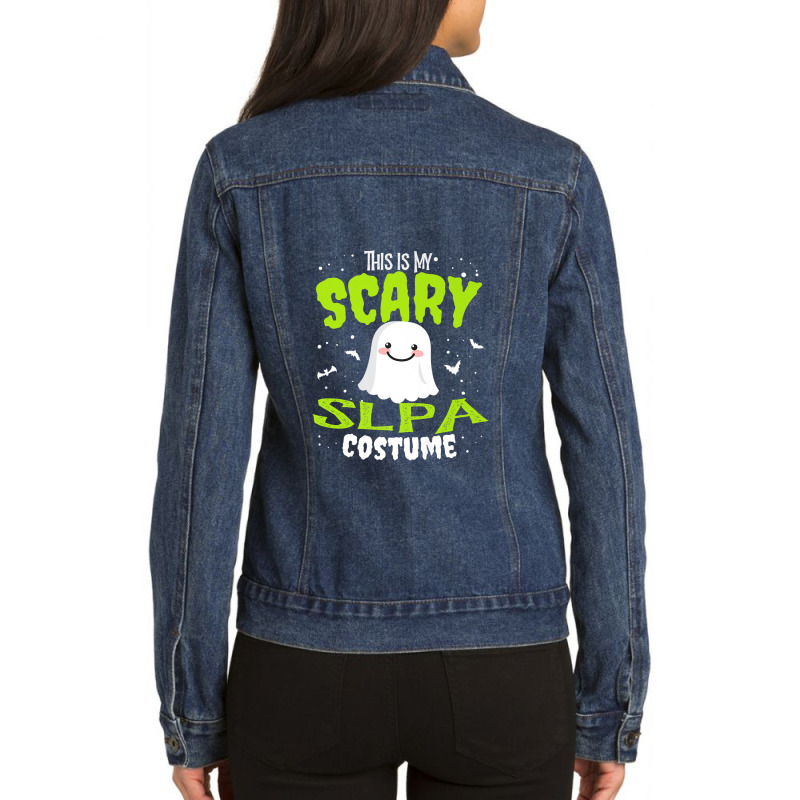 Funny Halloween This Is My Scary Slpa Custome Speech Aide Premium Ladies Denim Jacket by JennetteMichelleBrink | Artistshot