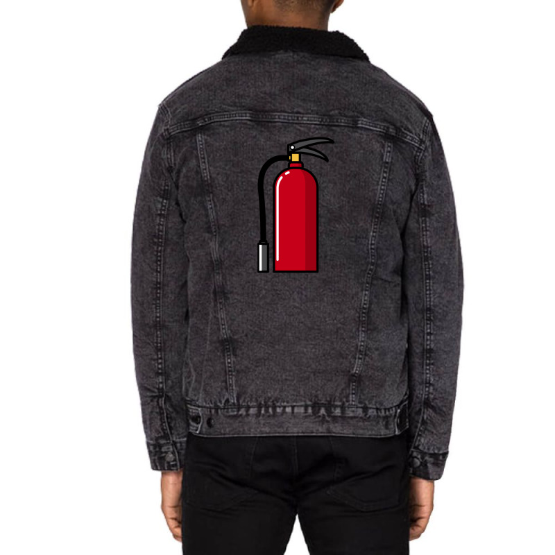 Fire Extinguisher 11 Unisex Sherpa-Lined Denim Jacket by IsabelConstance | Artistshot