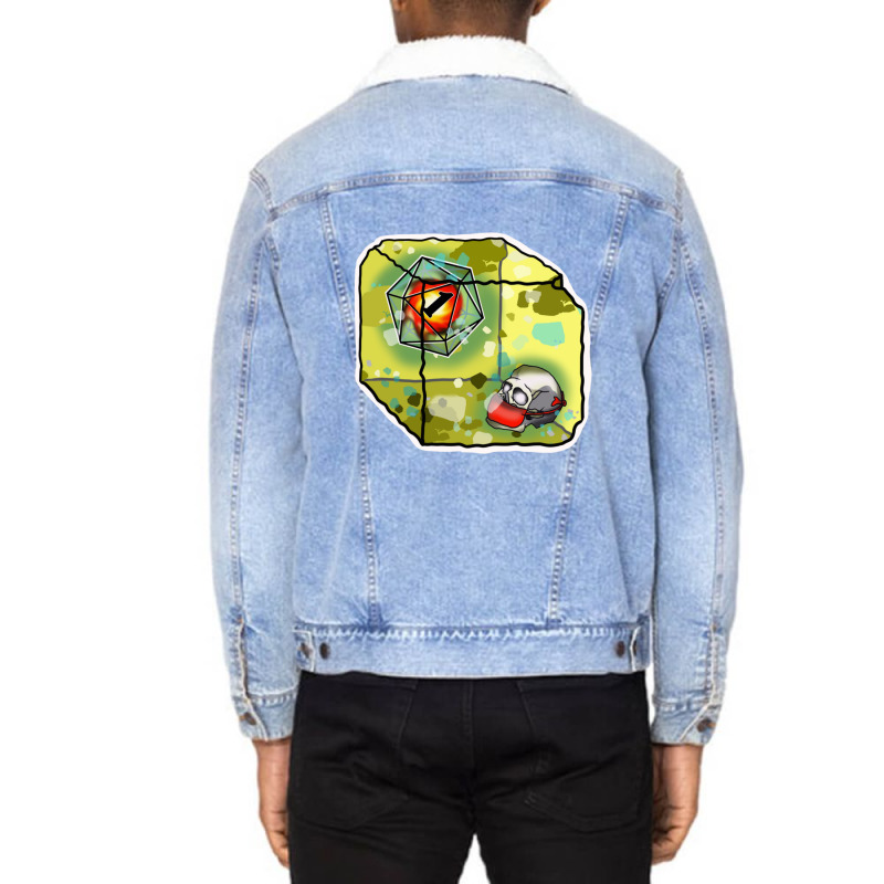 A Mask Is No Protection From A Gelatinous Cube Friend Unisex Sherpa-lined Denim Jacket | Artistshot