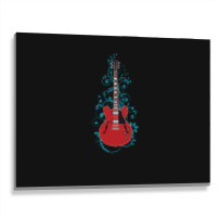 Red Semihollow Electric Guitar Flowering Vines 1 Metal Print Horizontal | Artistshot