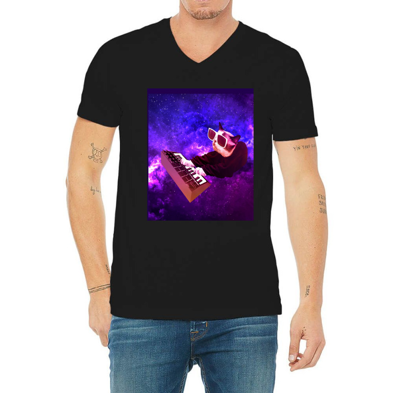 Keyboard Cat Galaxy V-neck Tee | Artistshot