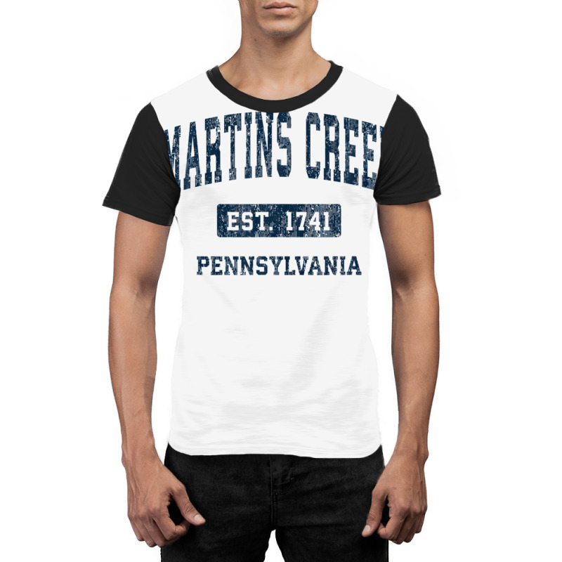 Martins Creek Pennsylvania Pa Vintage Athletic Sports Design Graphic T-shirt | Artistshot