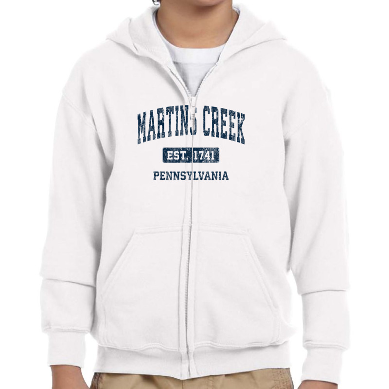 Martins Creek Pennsylvania Pa Vintage Athletic Sports Design Youth Zipper Hoodie | Artistshot