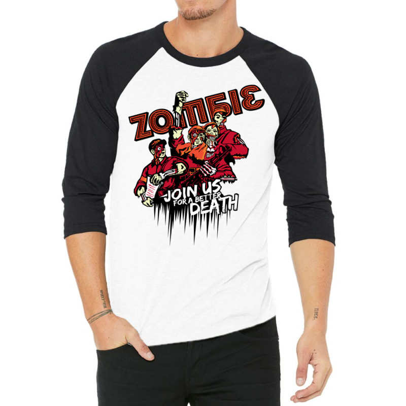 Cool Vector Zombie Join Us 3/4 Sleeve Shirt | Artistshot