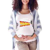 Back To The Future  Delorean White Stencil Fan Art Maternity Scoop Neck T-shirt | Artistshot