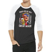 Make 4th Of July Great Again Trump Beer Shirts 3/4 Sleeve Shirt | Artistshot