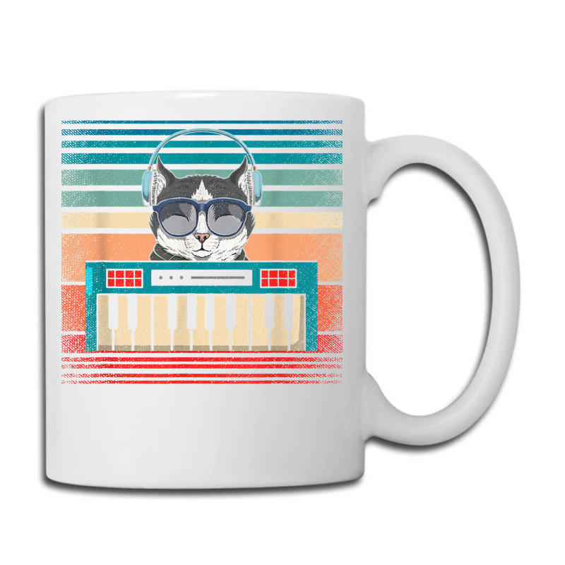 Retro Synthesizer Keyboard Music Producer Cat Lover T Shirt Coffee Mug | Artistshot