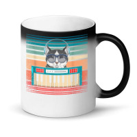 Retro Synthesizer Keyboard Music Producer Cat Lover T Shirt Magic Mug | Artistshot