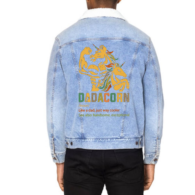 Family Dadacorn Fathers Day Unisex Sherpa-lined Denim Jacket | Artistshot