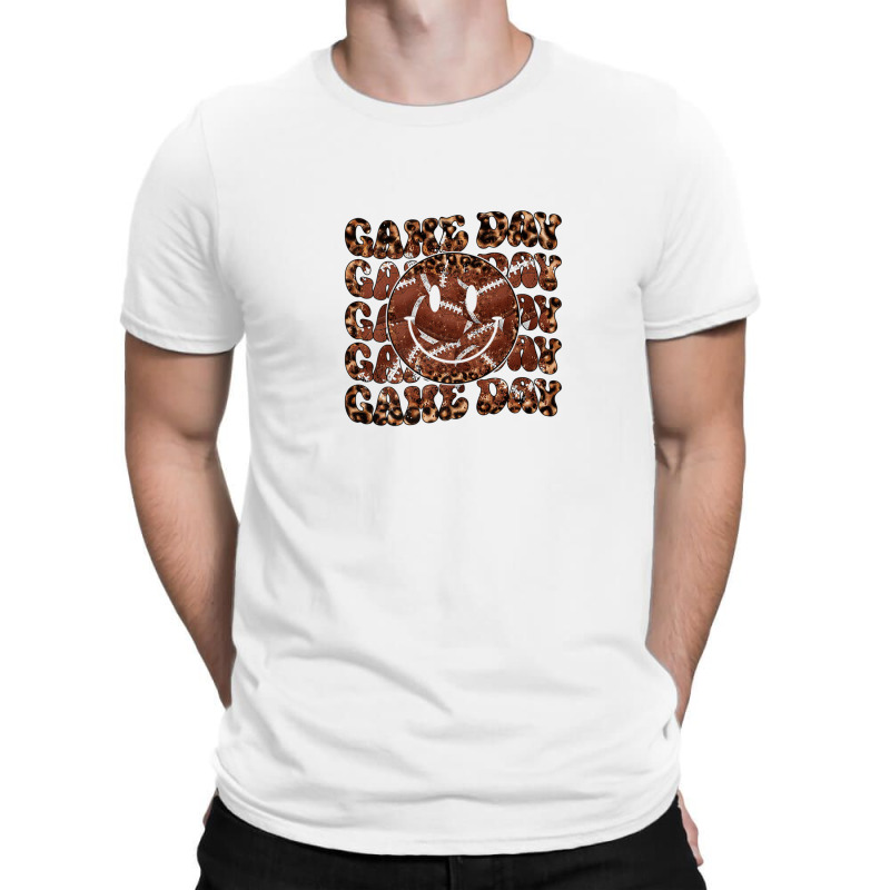 Cute Retro Wavy Game Day Football Leopard Print T-shirt | Artistshot