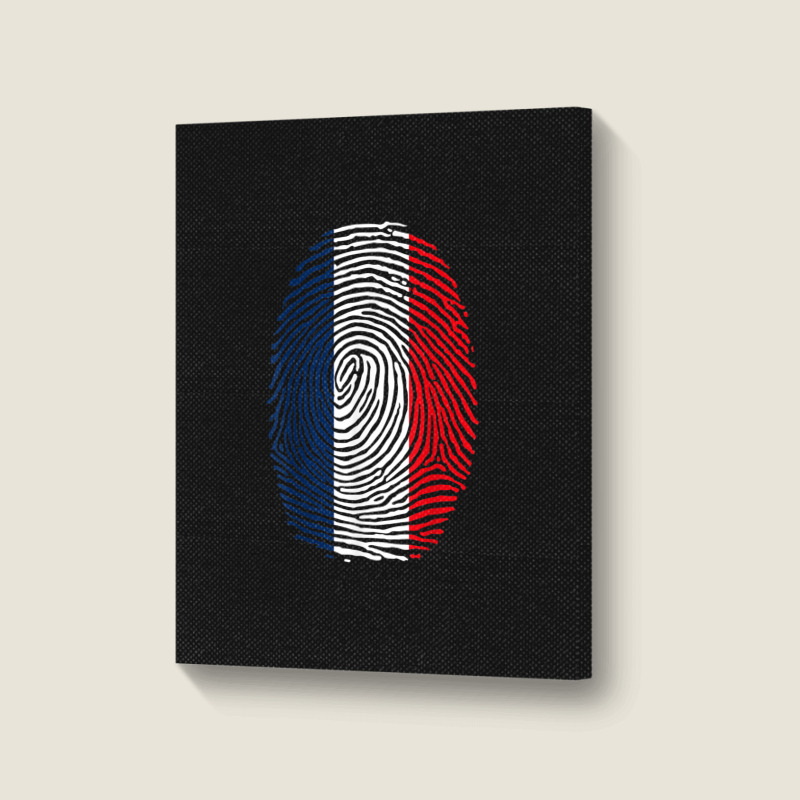 French Fingerprint France Flag Dna Cute Patriotic Portrait Canvas Print by JosephWDaniels | Artistshot