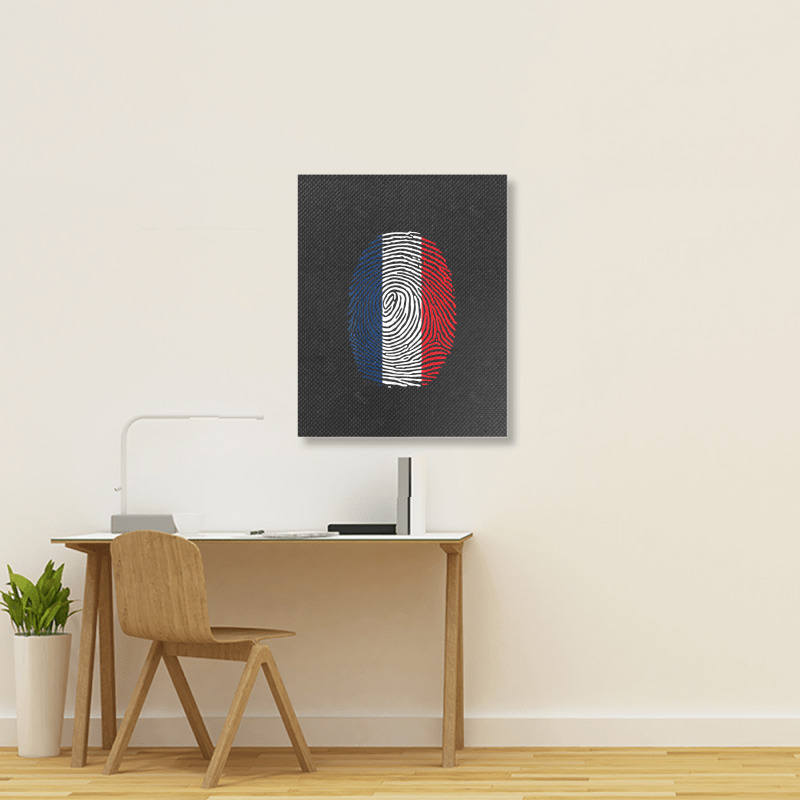 French Fingerprint France Flag Dna Cute Patriotic Portrait Canvas Print by JosephWDaniels | Artistshot