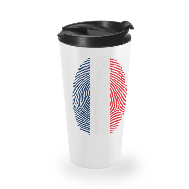 French Fingerprint France Flag Dna Cute Patriotic Travel Mug by JosephWDaniels | Artistshot