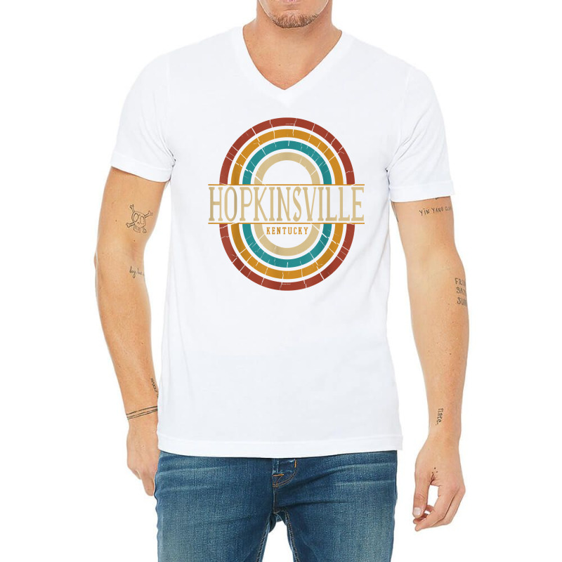 Vintage Retro Hopkinsville Kentucky Ky Women Men Souvenirs T Shirt V-neck Tee | Artistshot