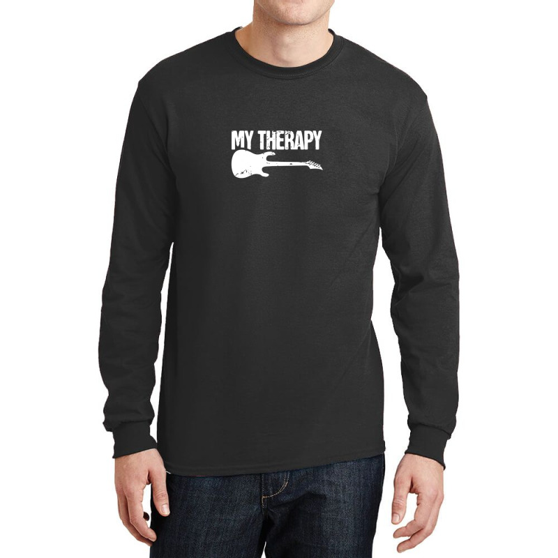 Guitar Is My Therapy 3 Long Sleeve Shirts by AmyMelvin | Artistshot