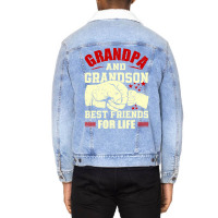 Grandpa & Grandson Best Friends For Life Grandad Grandpa Unisex Sherpa-lined Denim Jacket | Artistshot