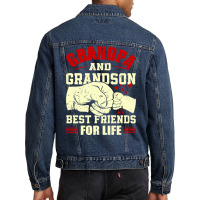 Grandpa & Grandson Best Friends For Life Grandad Grandpa Men Denim Jacket | Artistshot